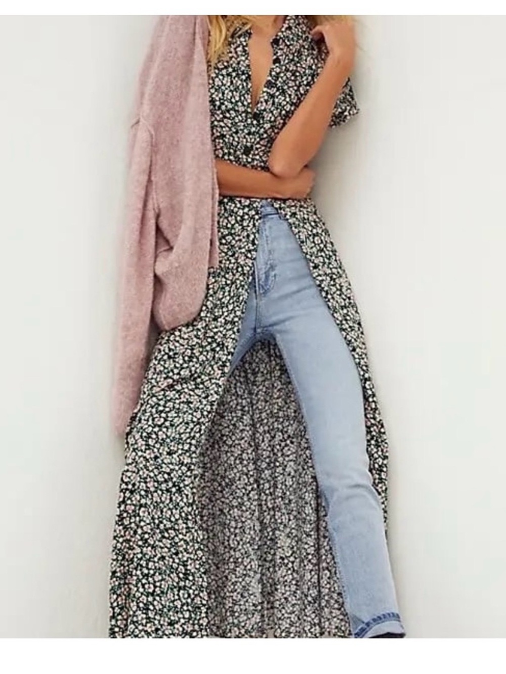 Free people Debbie Jean floral button down dress medium